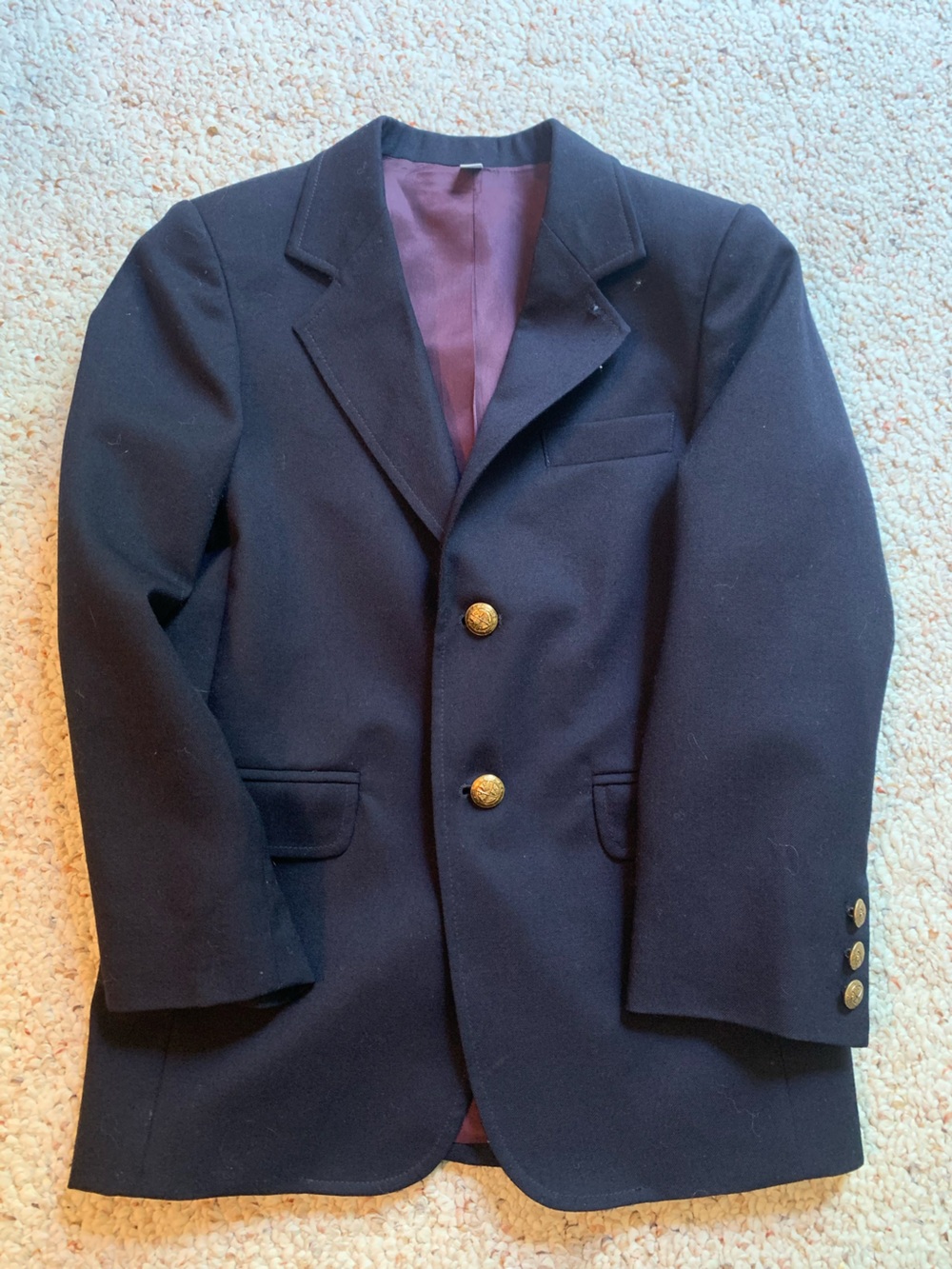 Classic Double-Breasted Navy Blazer with Gold Buttons